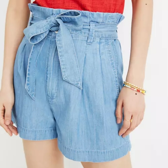 Madewell Pants - Madewell soft chambray paperbag shorts